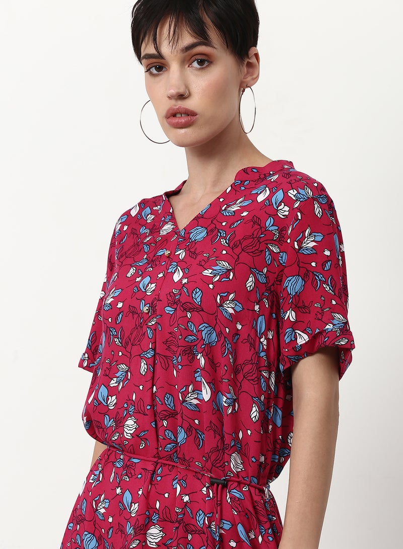 ABOF Floral Printed Regular Fit Mini Dress Multicolour  - Image 4