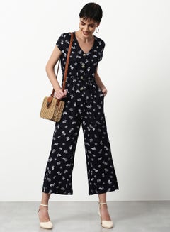 ABOF Printed Regular Fit Jumpsuit Half Sleeves Multicolour  - Image 3