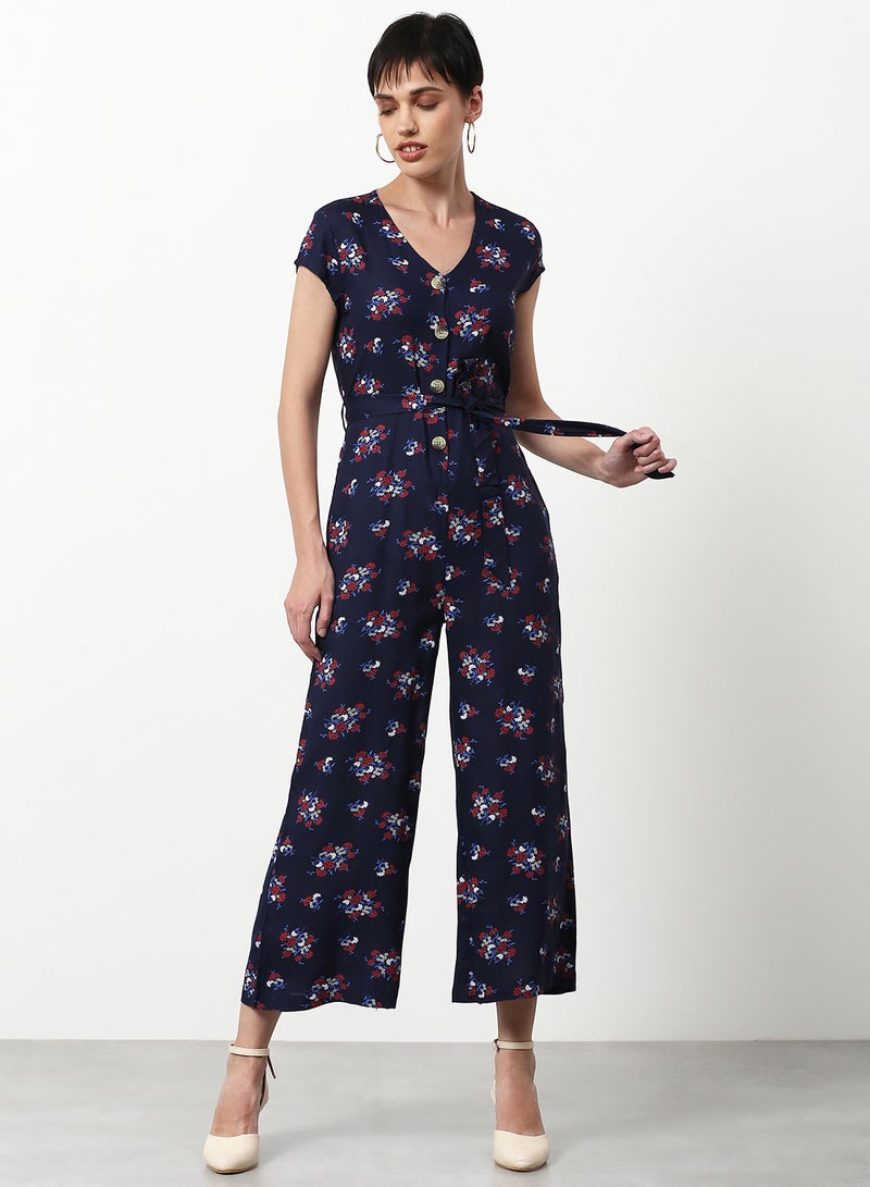 Printed Flared Fit Jumpsuit Multicolour