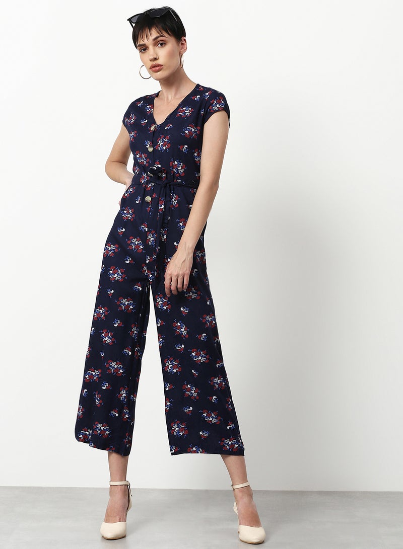 Printed Flared Fit Jumpsuit Multicolour