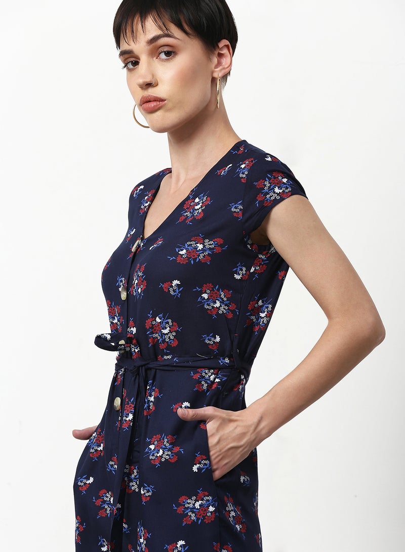 Printed Flared Fit Jumpsuit Multicolour