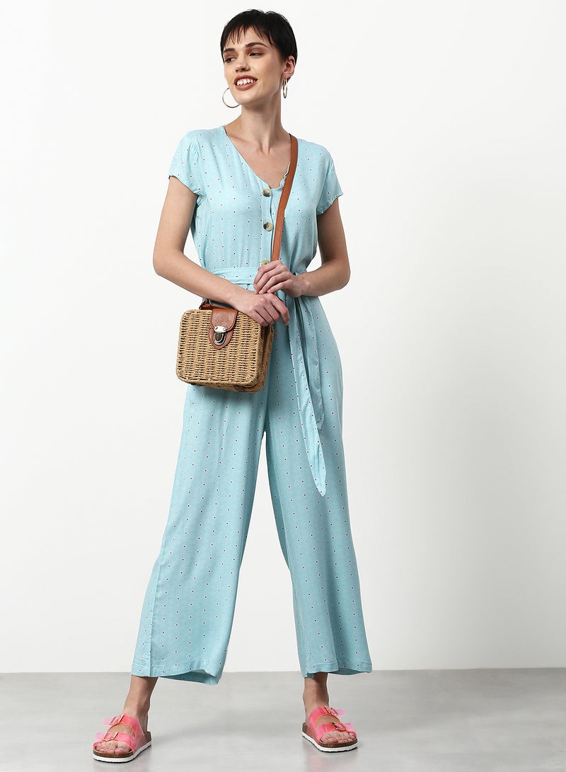 Printed Regular Fit Jumpsuit Blue - v1637241917/N49079523V_3