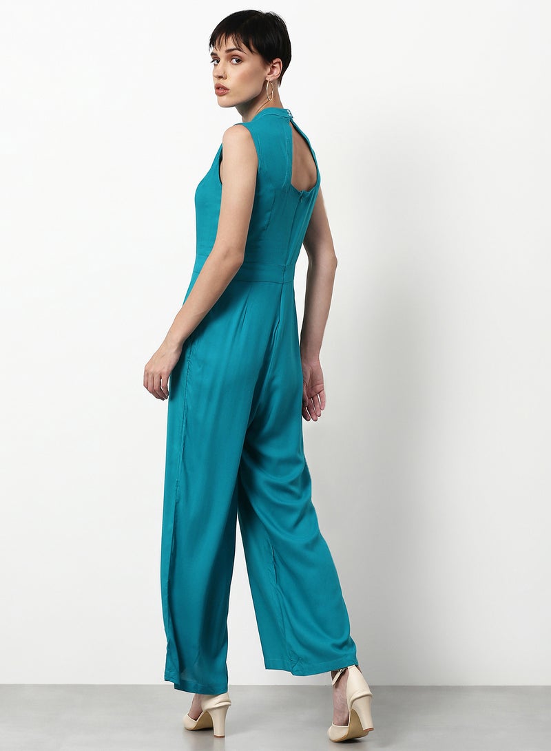 ABOF - Plain Regular Fit Jumpsuit Blue - Image 1
