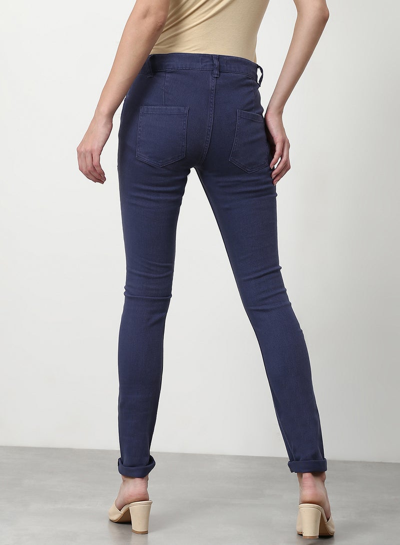 Casual Skinny Fit Jeans Dark Blue - v1637241928/N49079695V_3