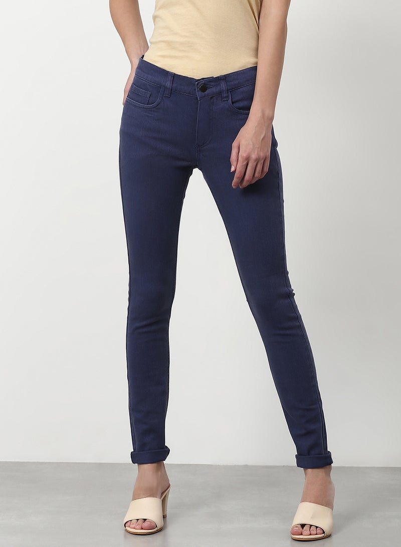 ABOF Casual Skinny Fit Jeans Dark Blue - Image 1