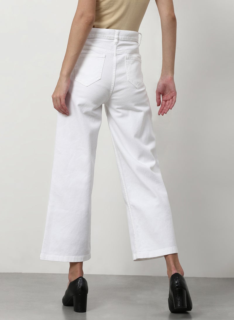 ABOF Casual Slim Fit Jeans White - Image 2