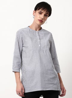 ABOF Striped Regular Fit Casual Tunic Top Multicolour  - Image 1