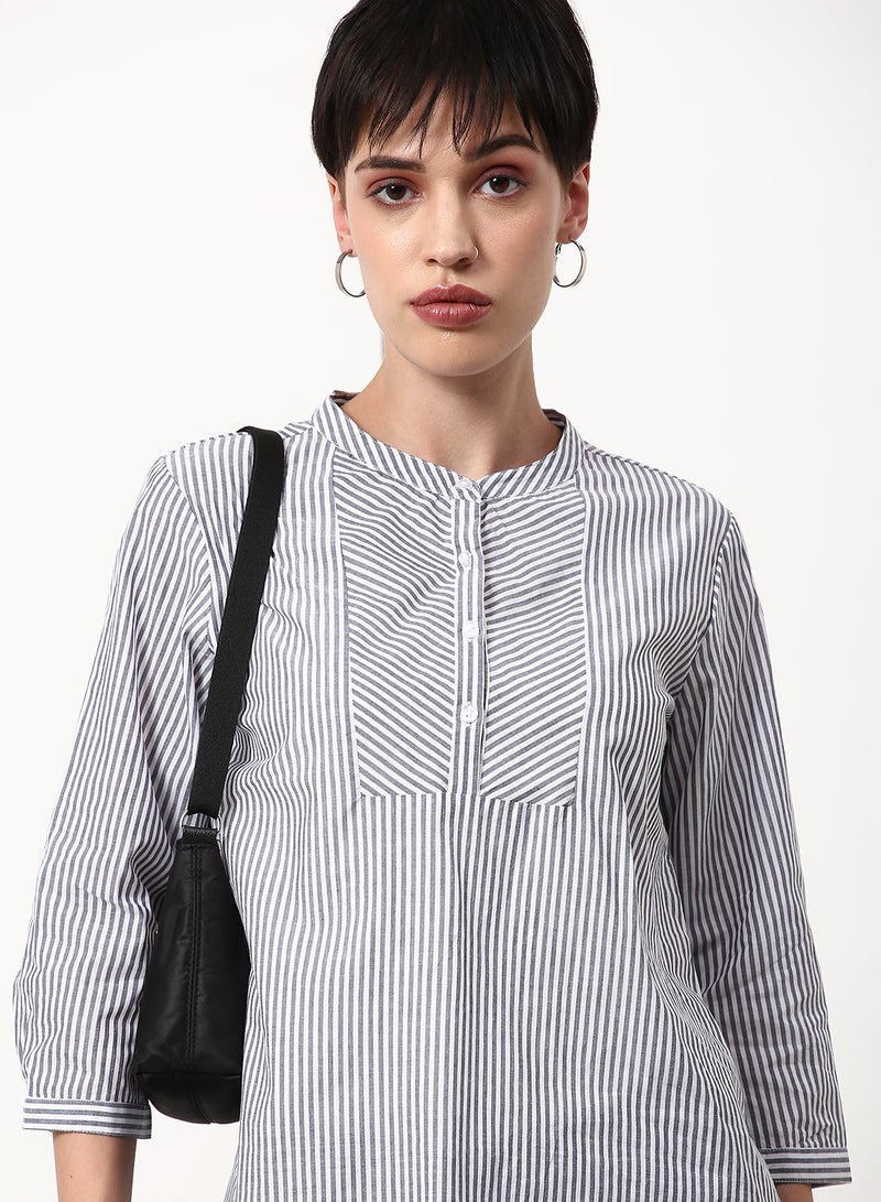 ABOF Striped Regular Fit Casual Tunic Top Multicolour  - Image 4