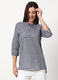 Checked Regular Fit Casual Tunic Top Multicolour