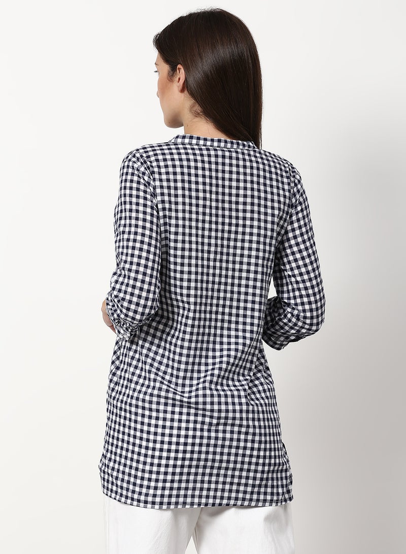 ABOF - Checked Regular Fit Casual Tunic Top Multicolour - Image 1