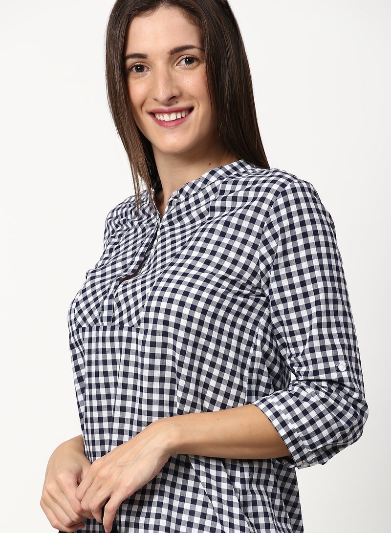 ABOF - Checked Regular Fit Casual Tunic Top Multicolour - Image 1