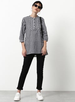 ABOF Checked Regular Fit Casual Tunic Top Multicolour  - Image 3