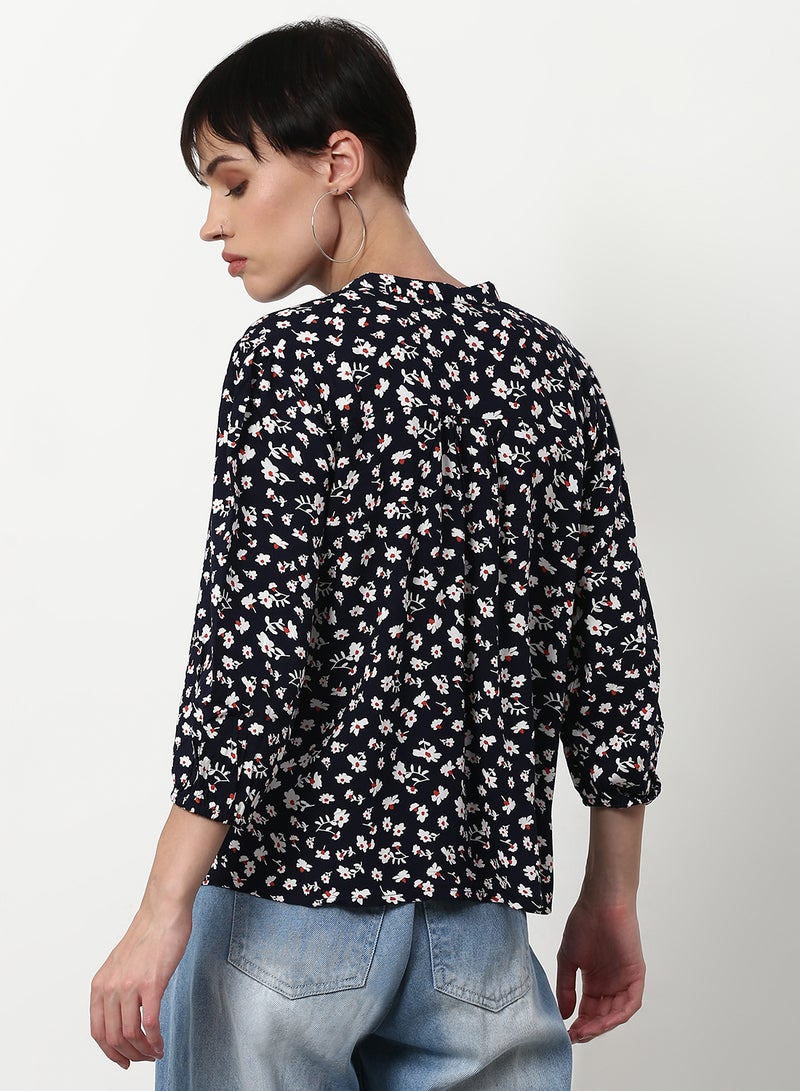 ABOF Floral Printed Regular Fit Woven Top Floral Multicolor - Image 2