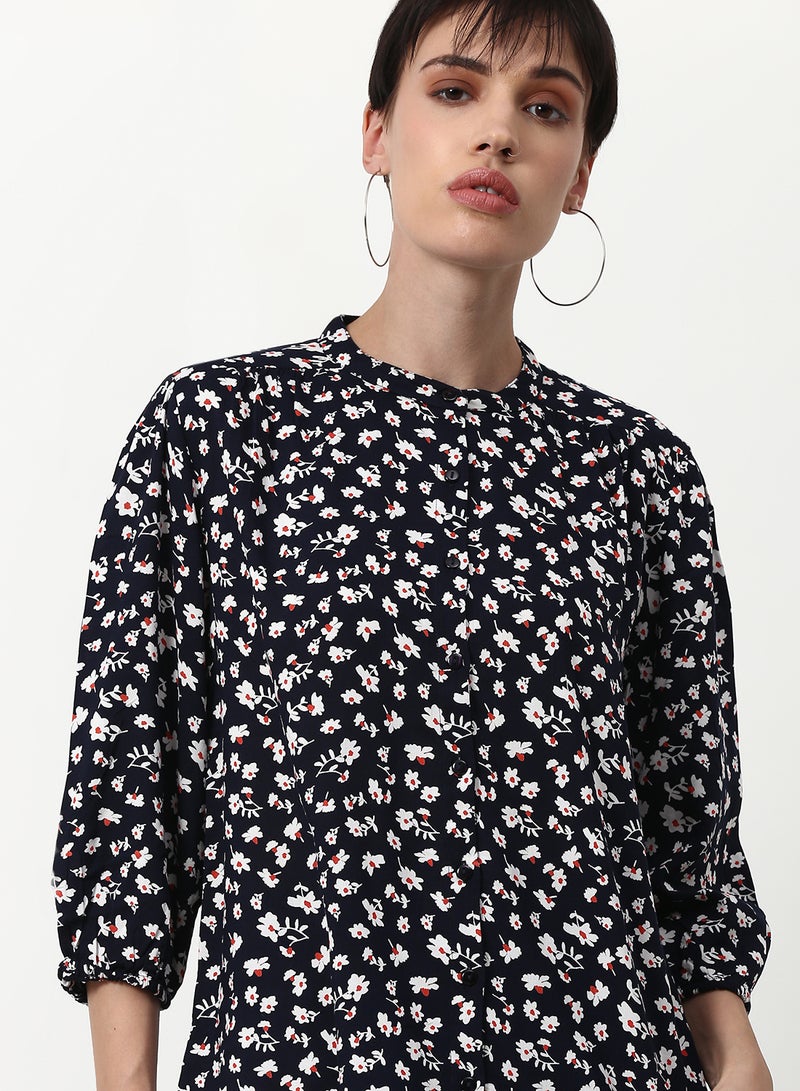 ABOF Floral Printed Regular Fit Woven Top Floral Multicolor - Image 4