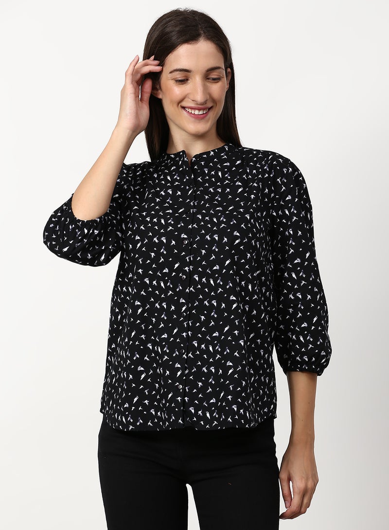 ABOF Printed Loose Fit Casual Woven Top Multicolour - Image 1