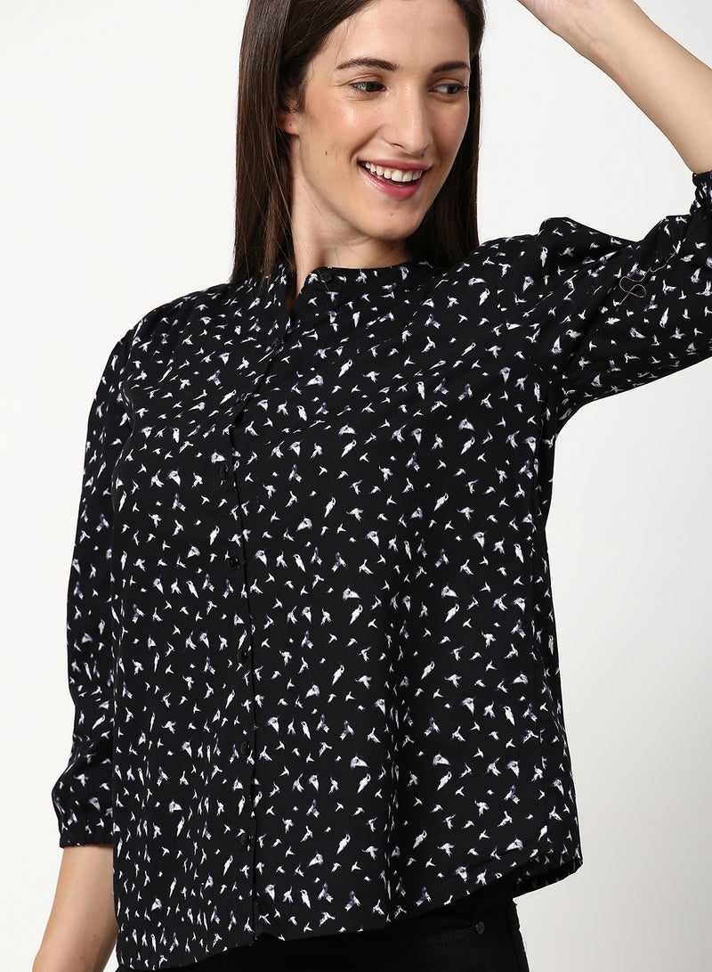 ABOF Printed Loose Fit Casual Woven Top Multicolour - Image 4