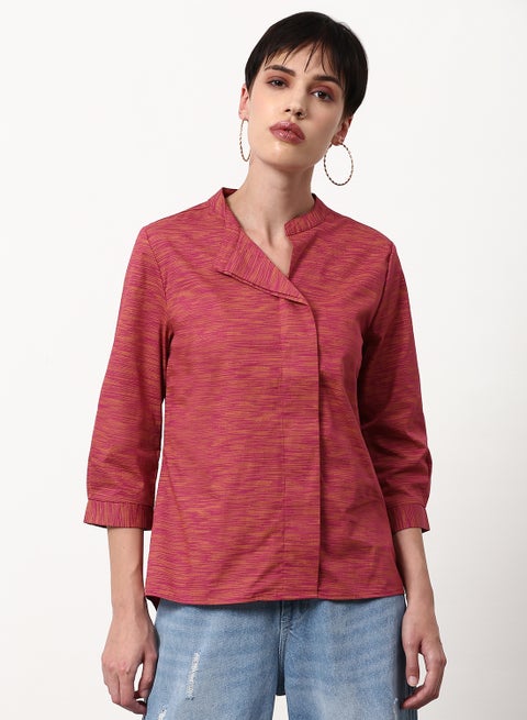 Casual Flared Woven Top Multicolour