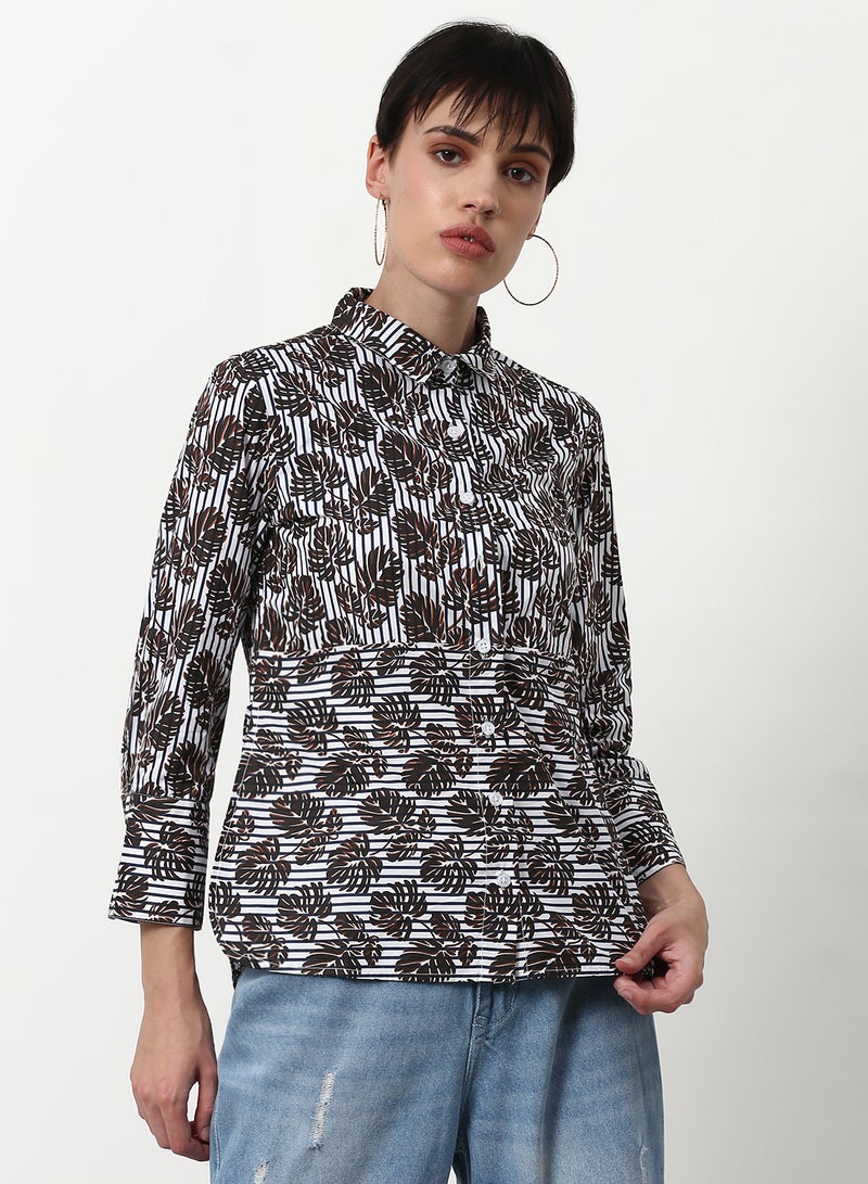 ABOF Printed Regular Fit Woven Top Multicolour - Image 1