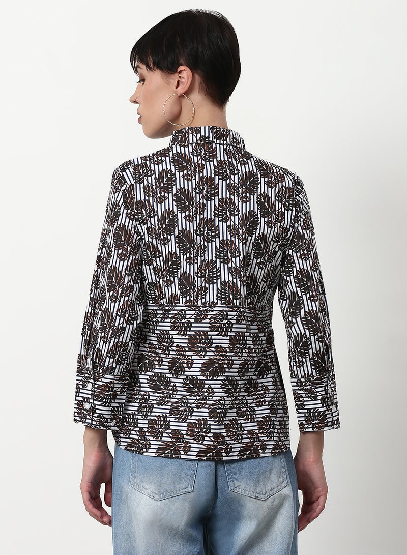 ABOF Printed Regular Fit Woven Top Multicolour - Image 2