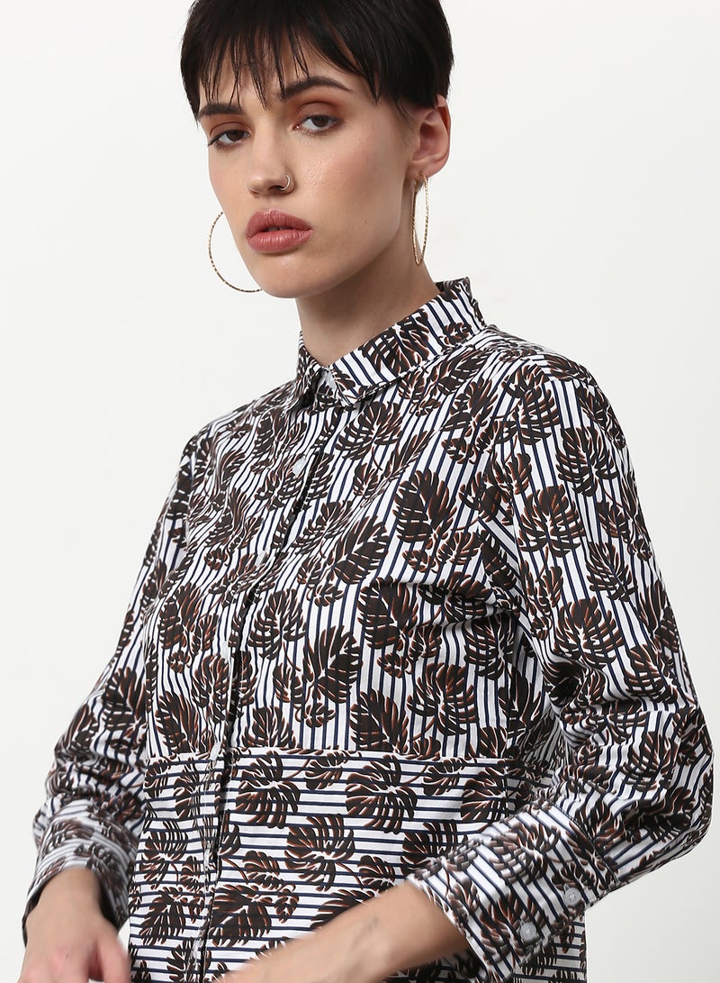 ABOF Printed Regular Fit Woven Top Multicolour - Image 4