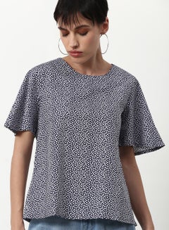 ABOF Printed Regular Fit Woven Top Blue Multicolor  - Image 4