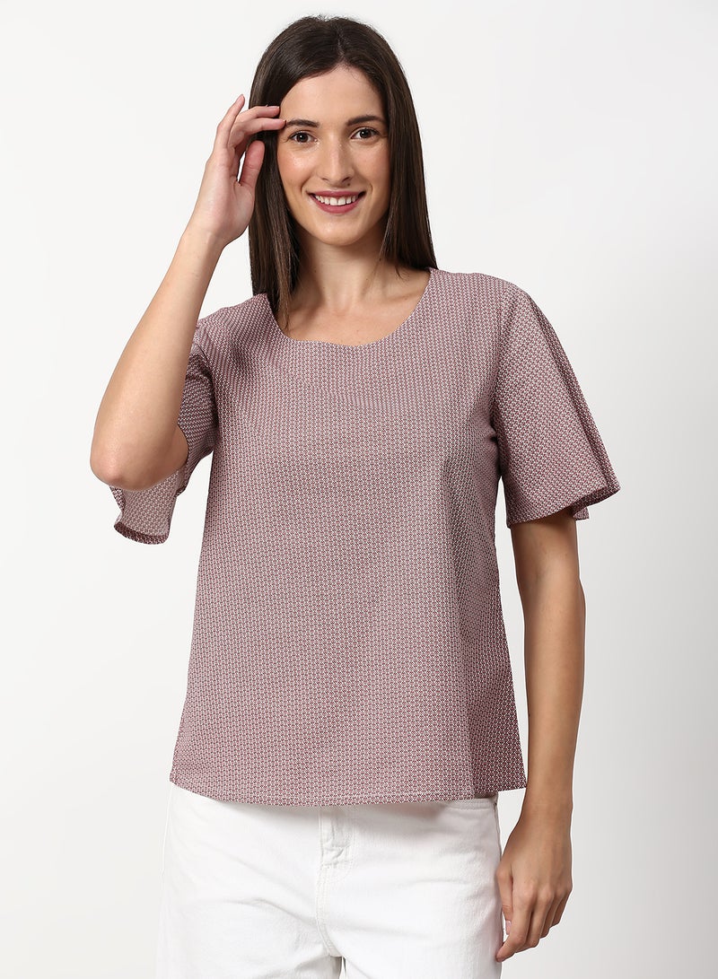 ABOF Casual Woven Top Purple  - Image 1