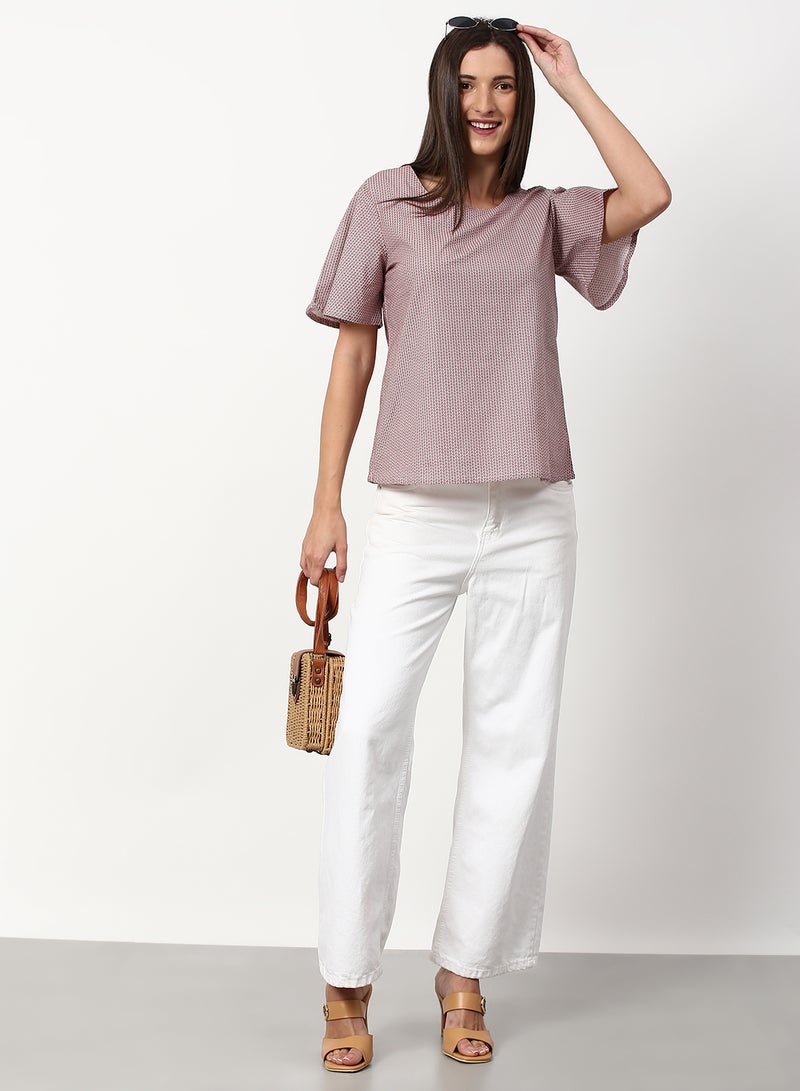 ABOF Casual Woven Top Purple  - Image 3