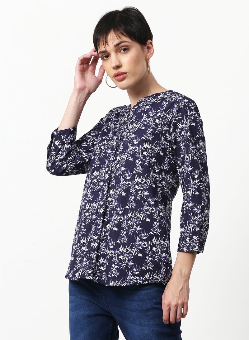 ABOF Casual Woven Top Navy - Image 1