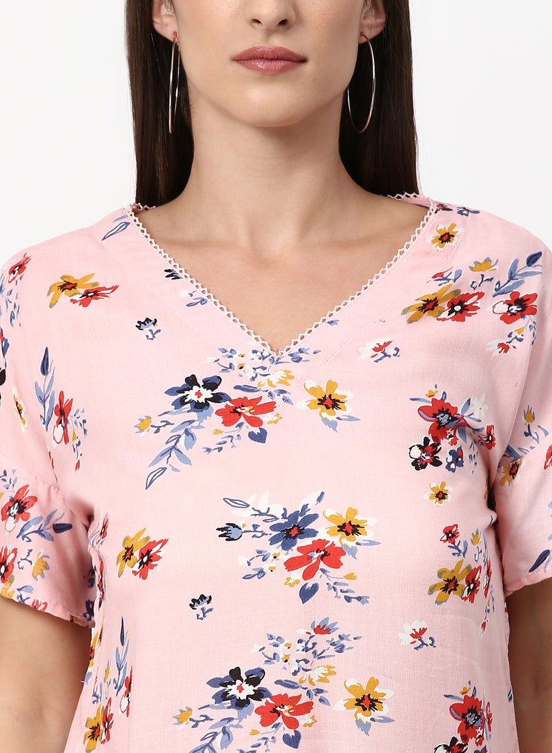 ABOF Casual Woven Top Pink Multicolor  - Image 3