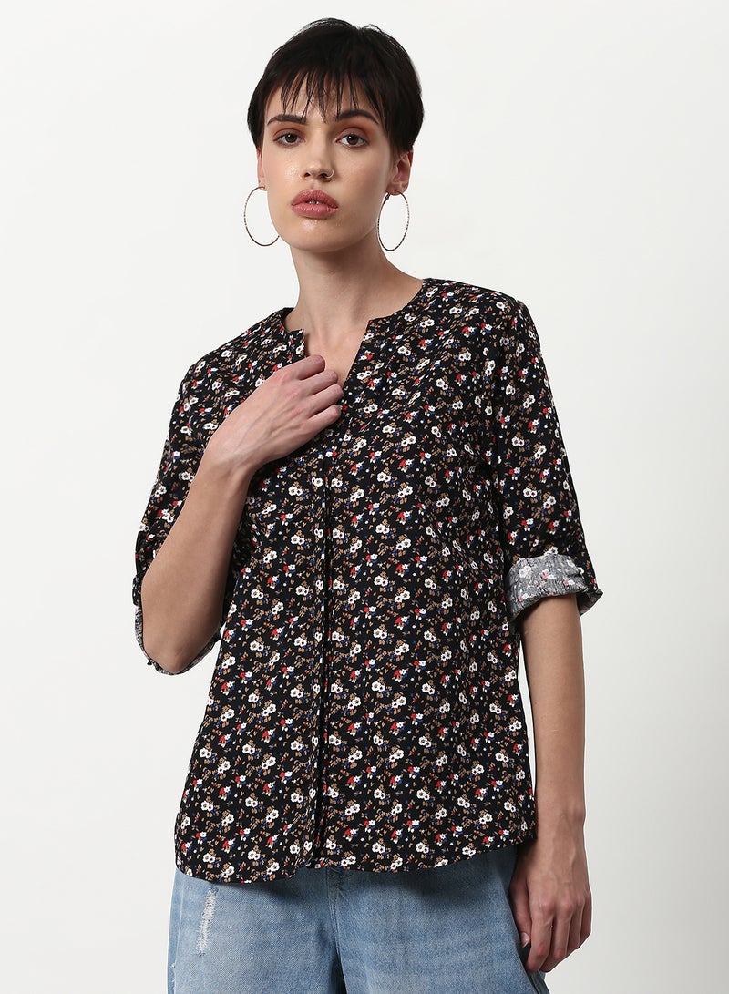 ABOF - Casual Woven Top Brown Multicolor - Image 1