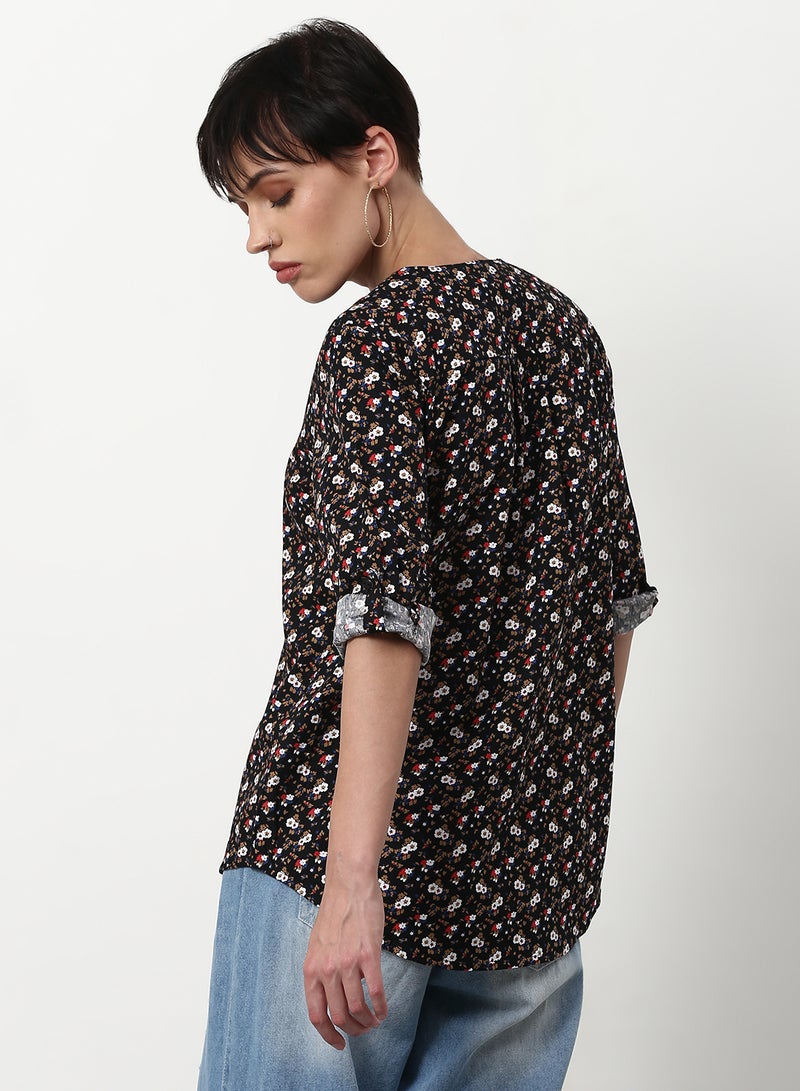 ABOF - Casual Woven Top Brown Multicolor - Image 1