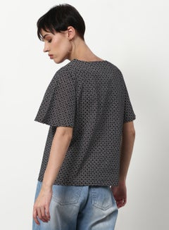 ABOF Casual Woven Top Black Multicolor  - Image 2