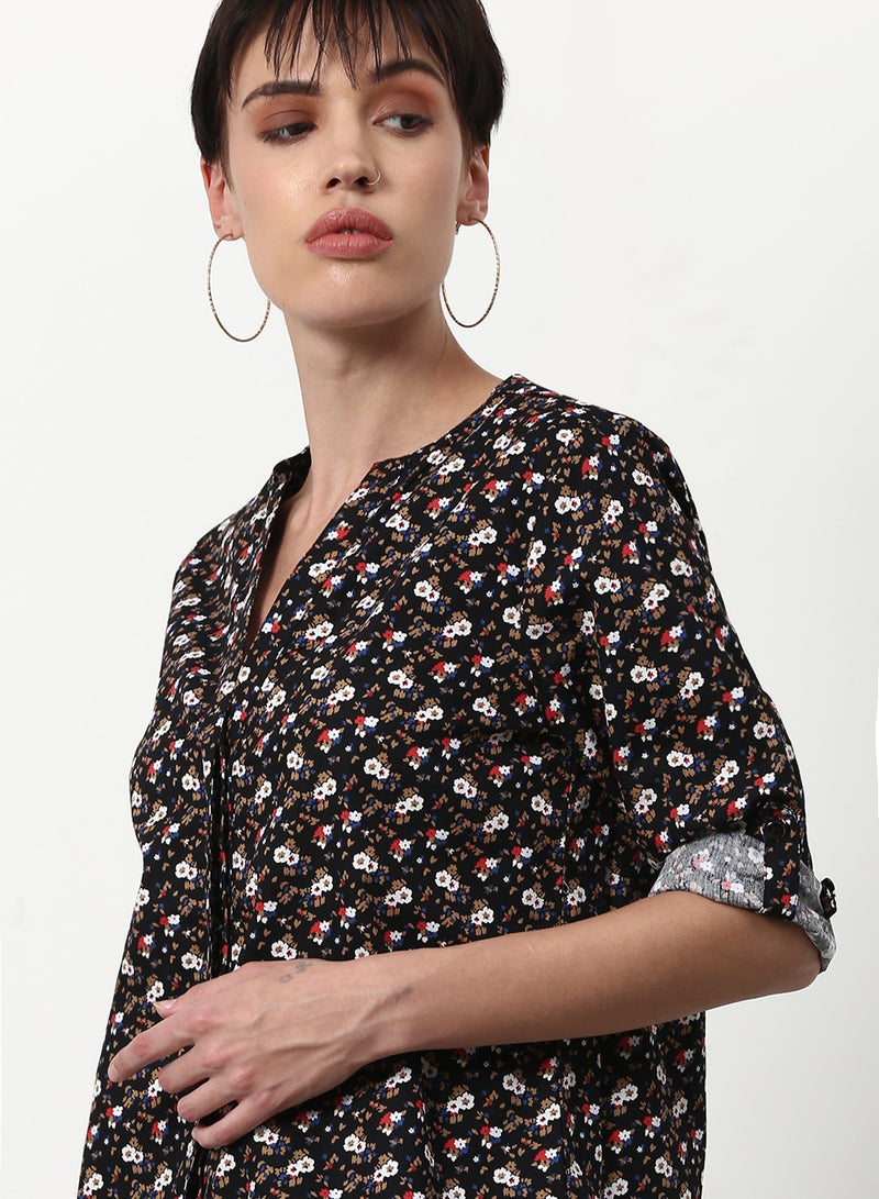 ABOF - Casual Woven Top Brown Multicolor - Image 1