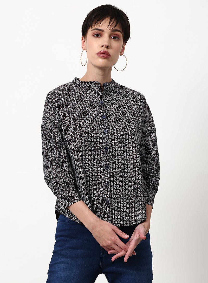 ABOF Printed Regular Fit Woven Top Multicolour - Image 1