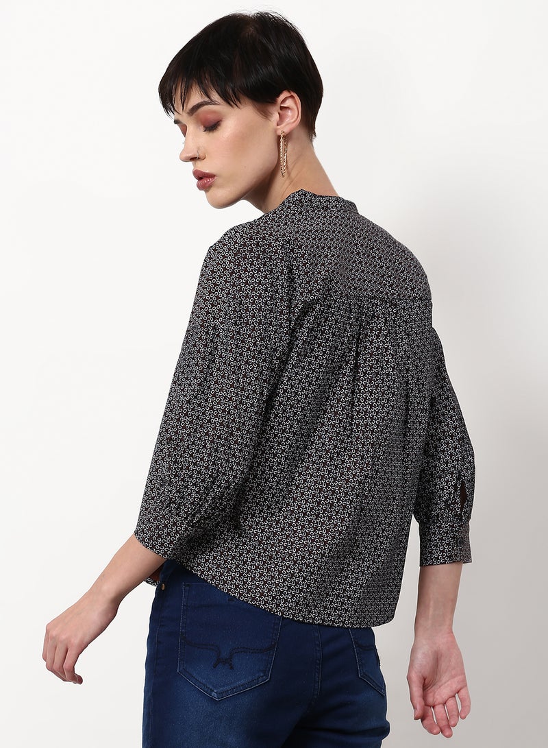 ABOF Printed Regular Fit Woven Top Multicolour - Image 2
