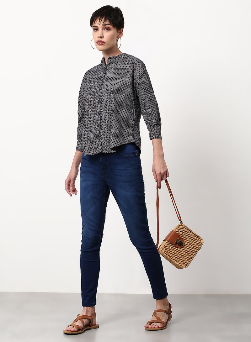ABOF Printed Regular Fit Woven Top Multicolour - Image 3