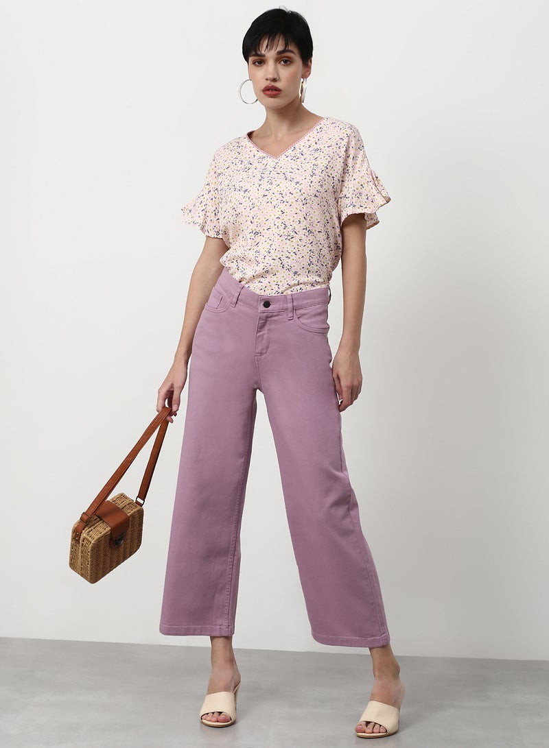 ABOF Floral Printed Regular Fit Woven Top Pink  - Image 4