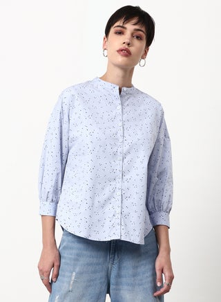 Printed Regular Fit Woven Top Multicolor White - v1637242051/N49082479V_1