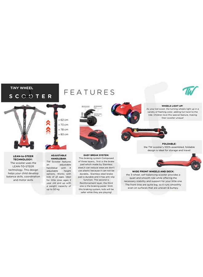 TINY WHEEL - 3- Wheel Small Scooter With Comfortable Non Slip Handle For Better Grip - Image 1