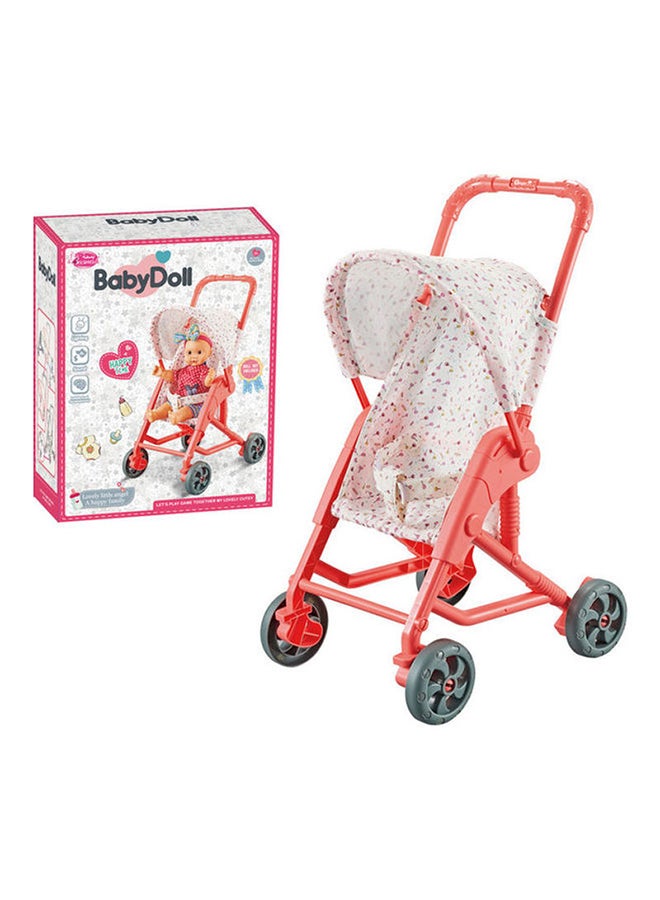 Basmah Baby Doll Stroller Rubber Wheels For Long Lasting Durability, Lightweight And Foldable 36x22x46cm - Image 2
