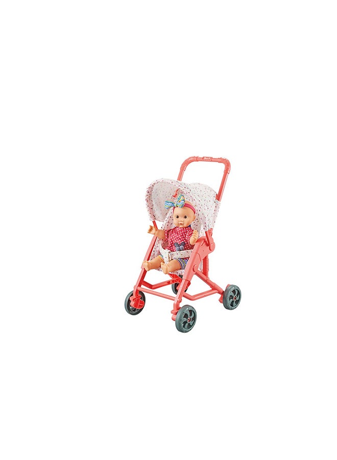 Basmah Baby Doll Stroller Rubber Wheels For Long Lasting Durability, Lightweight And Foldable 36x22x46cm - Image 5
