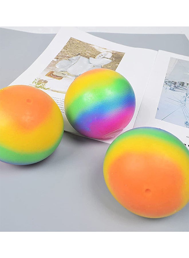 شو وو كرة لاصقة من المطاط الحراري عالي الجودة لتخفيف التوتر بألوان قوس قزح للأطفال 7سم - Image 5