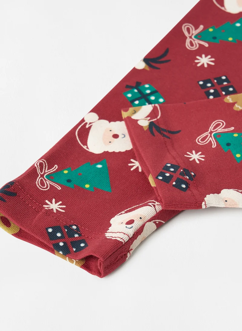 guppy Baby Girls Christmas Leggings Red