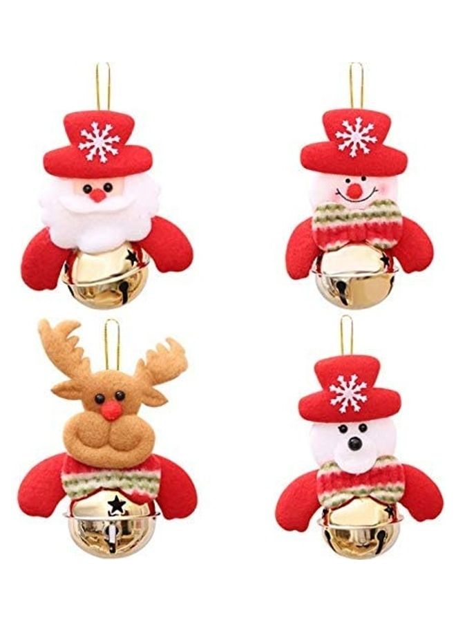 4-Piece Christmas Decoration Accessories Tree Doll Bell