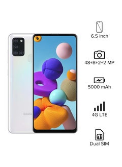 Galaxy A21s Dual SIM White 4GB RAM 64GB 4G LTE - UAE Version