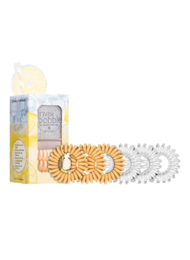 invisibobble 6 Pcs Original Happy Hour Hair Elastics Just Pine - Image 2