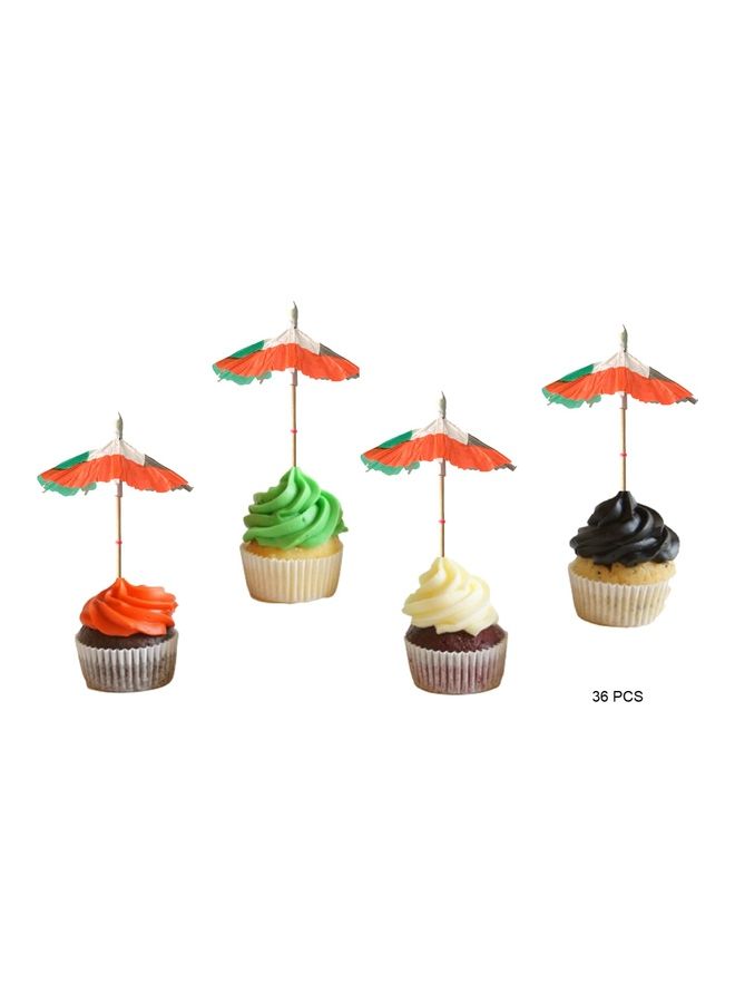 36-Pieces UAE National Day Umbrella Shape Cup Cake Toppers - Image 1