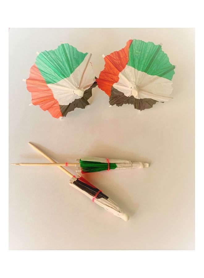 36-Pieces UAE National Day Umbrella Shape Cup Cake Toppers - Image 2