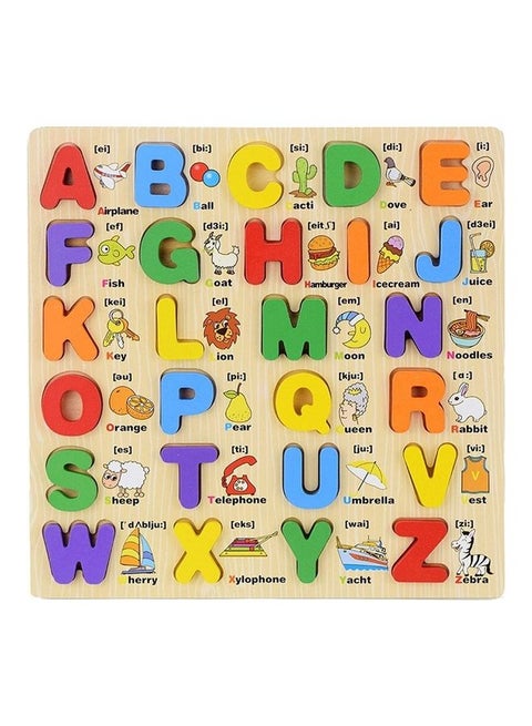 English ABC Alphabet Wooden Board Jigsaw Puzzle Letters Game Educational Toy 1.2 x 29.6 x 29.2cm