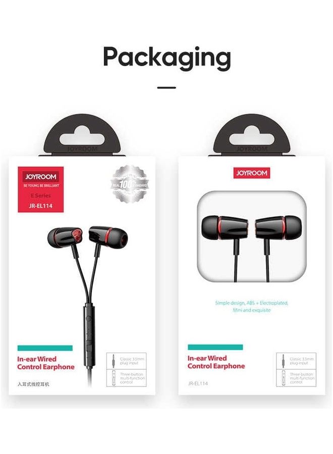 JOYROOM - JR-EL114  In-Ear Wired Control Earphone Black - Image 1